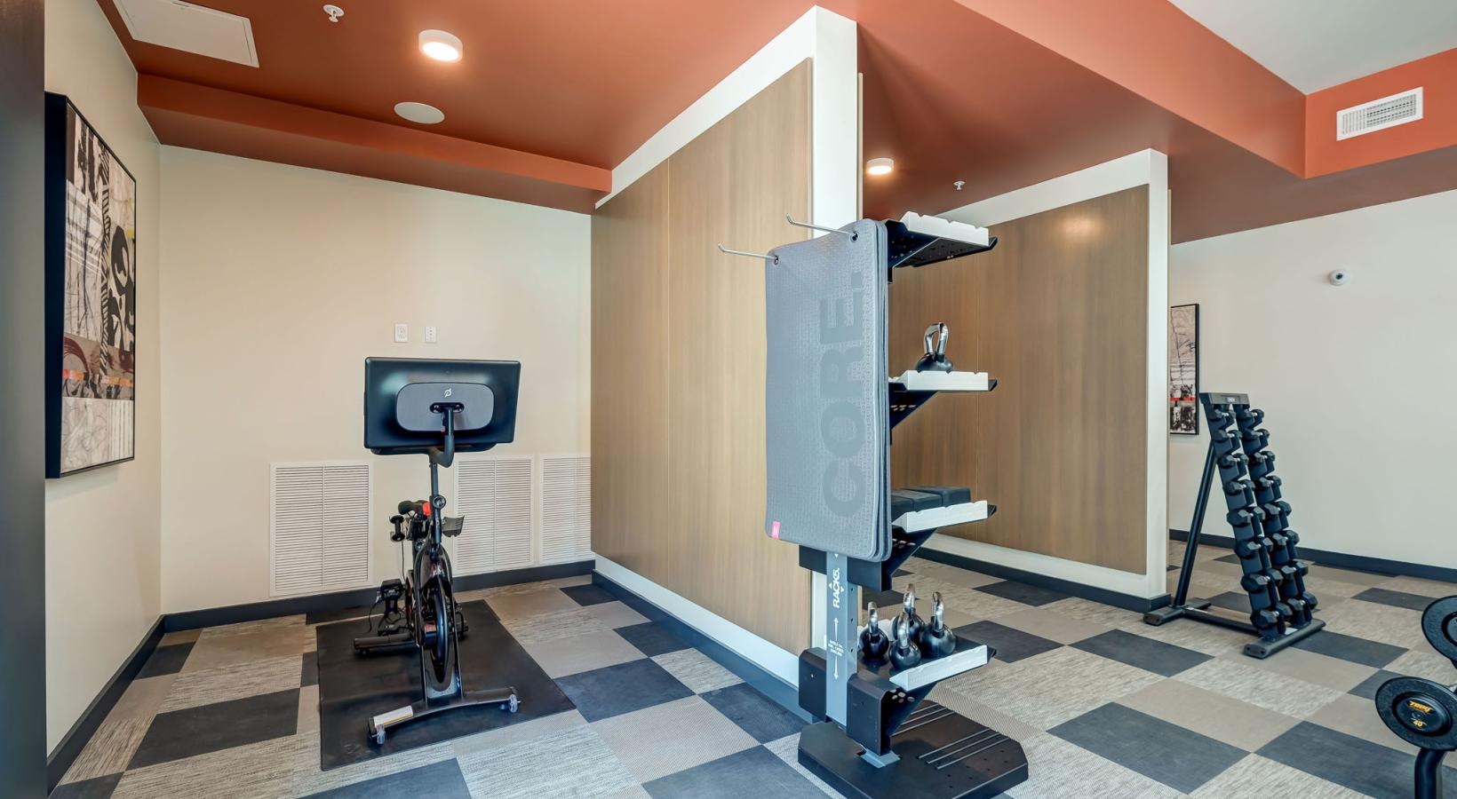 Enjoy our resident-only features a gym with exercise equipment