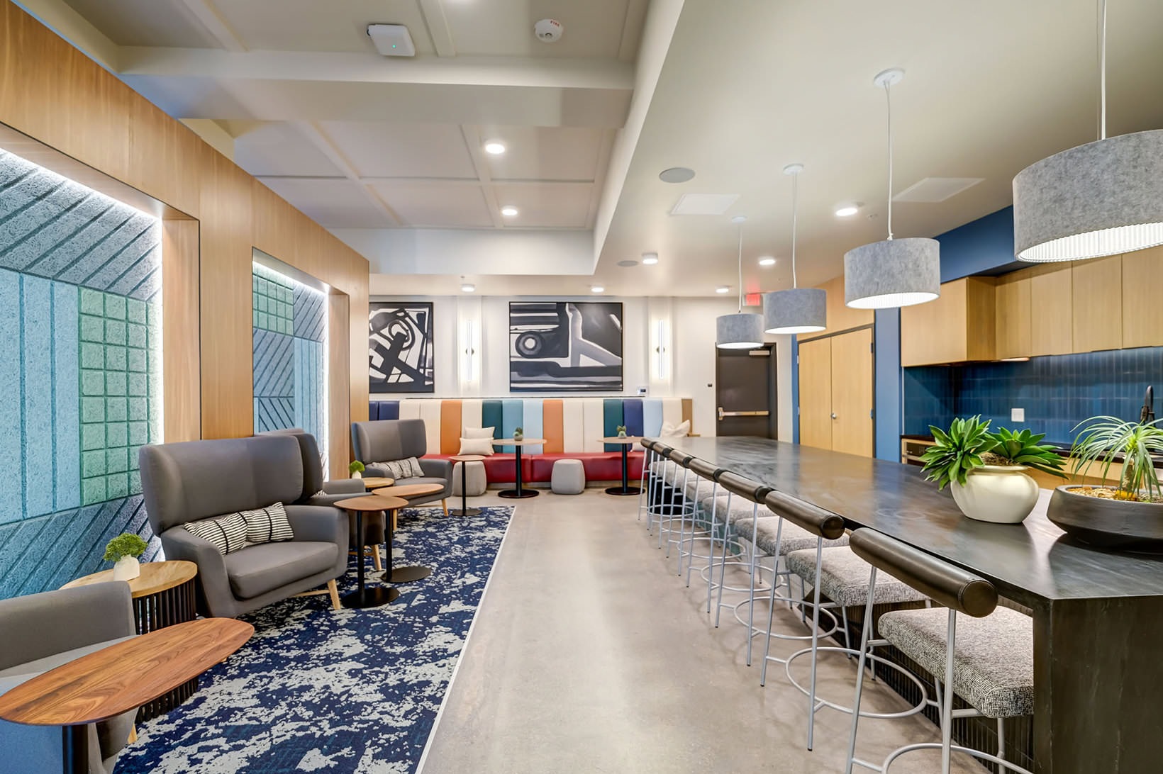 Elegance everywhere you look clubhouse kitchen with long island